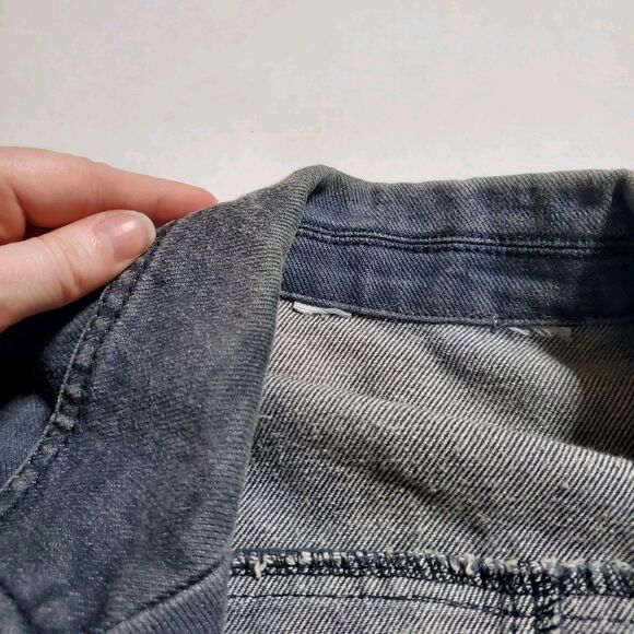 MaxMara Denim One Button Blazer Jacket Size 12 Y2K Jean Jacket Womens - Picture 7 of 10